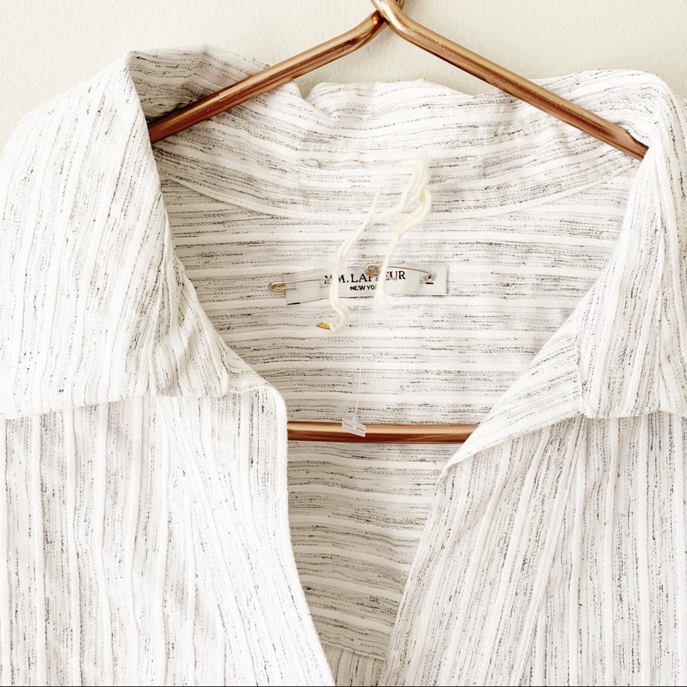 MM Lafleur | Wilma Tie Front Poplin Blouse New - Picture 3 of 4